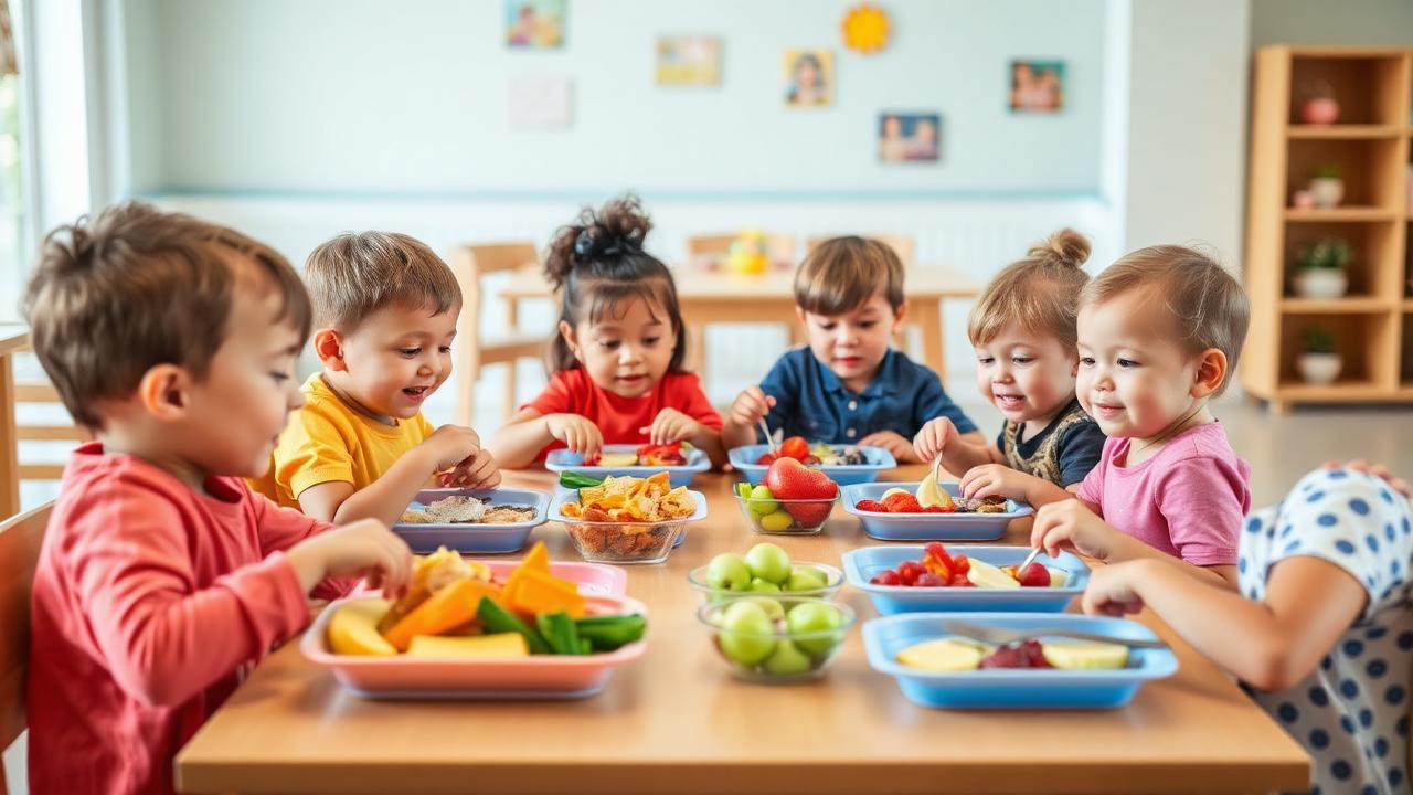 Children enjoying a healthy lunch